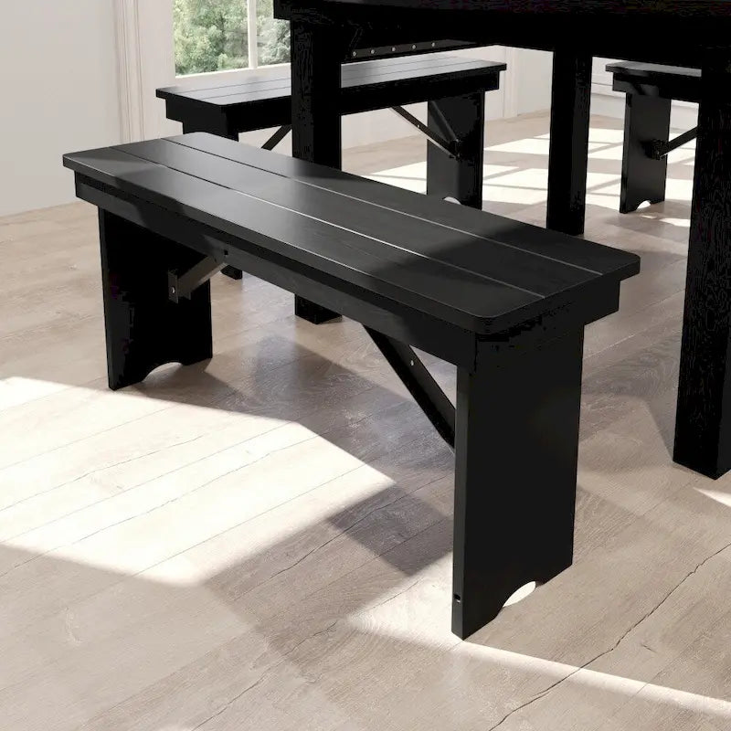 40 x 12 Antique Rustic Solid Pine Folding Farm Bench