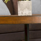 Solid Wood Contemporary Oval Coffee Table with Cross Metal Legs