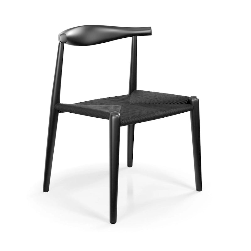 Chaise de salle à manger Papercord à structure noire