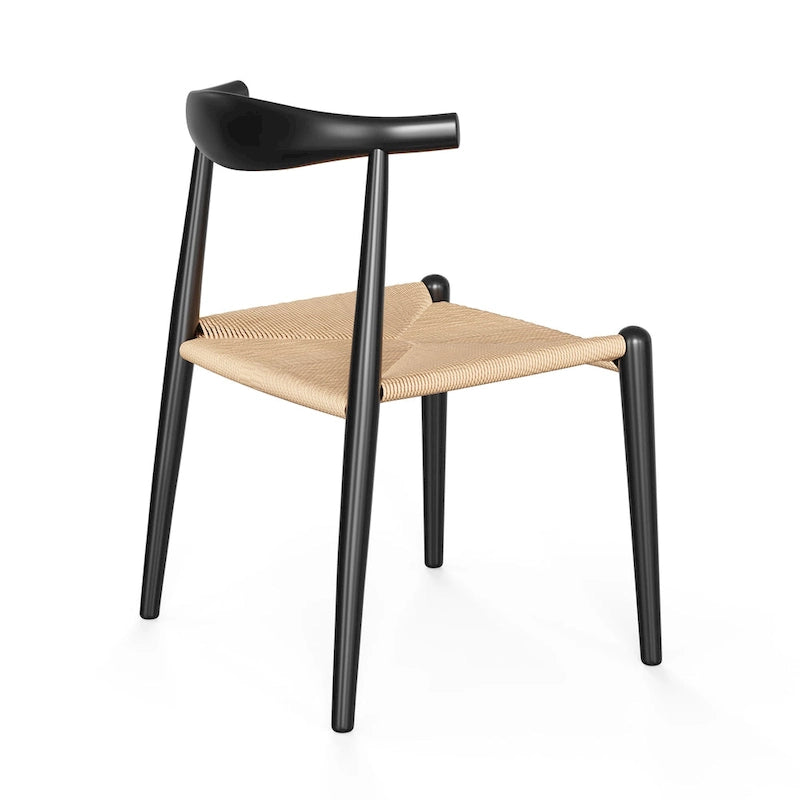 Chaise de salle à manger Papercord à structure noire