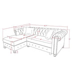 Button-Tufted Sofa Living Room Furniture Couches Linen