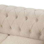 Button-Tufted Sofa Living Room Furniture Couches Linen