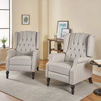 Fauteuils inclinables en tissu capitonné (lot de 2)