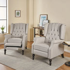 Fauteuils inclinables en tissu capitonné (lot de 2)