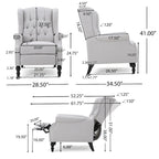 Fauteuils inclinables en tissu capitonné (lot de 2)