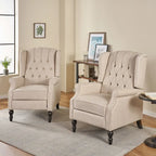 Fauteuils inclinables en tissu capitonné (lot de 2)