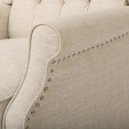 Fauteuils inclinables en tissu capitonné (lot de 2)