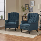 Fauteuils inclinables en tissu capitonné (lot de 2)