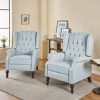 Fauteuils inclinables en tissu capitonné (lot de 2)