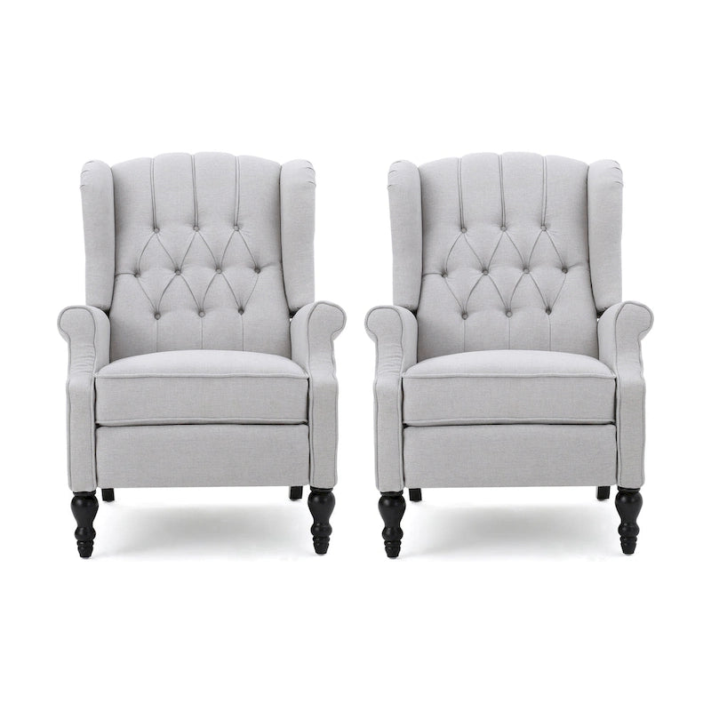 Fauteuils inclinables en tissu capitonné (lot de 2)