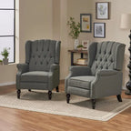 Fauteuils inclinables en tissu capitonné (lot de 2)