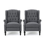 Fauteuils inclinables en tissu capitonné (lot de 2)