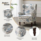 Traditional Fabric Accent Wingback Armchair with Turned Legs