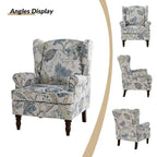 Traditional Fabric Accent Wingback Armchair with Turned Legs