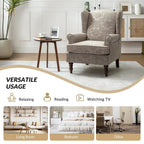 Traditional Fabric Accent Wingback Armchair with Turned Legs