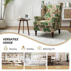 Traditional Fabric Accent Wingback Armchair with Turned Legs