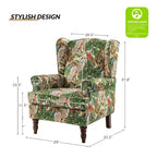 Traditional Fabric Accent Wingback Armchair with Turned Legs