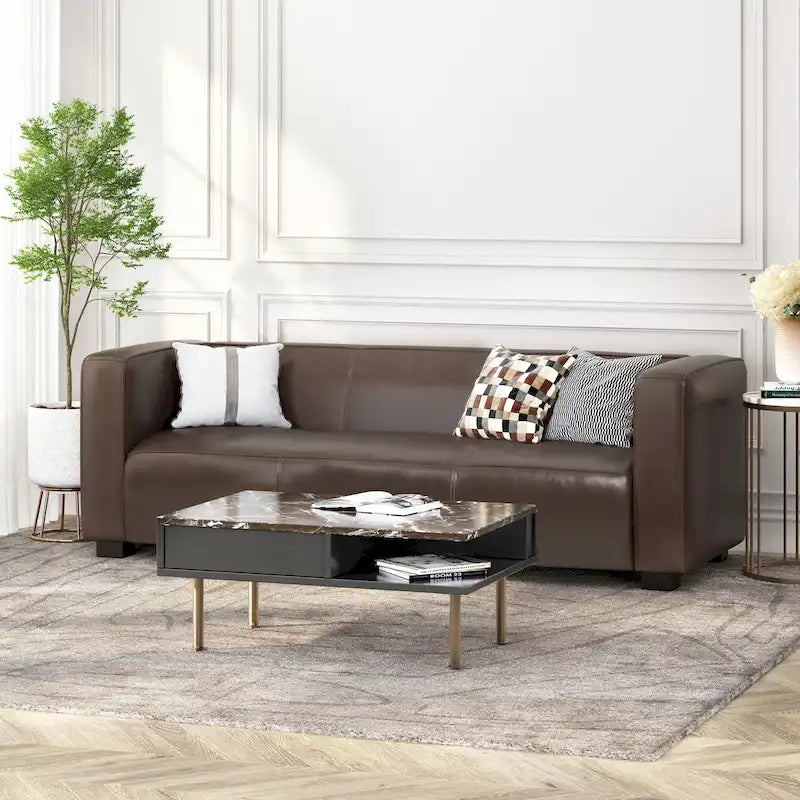 Faux Leather 3-Seater Sofa
