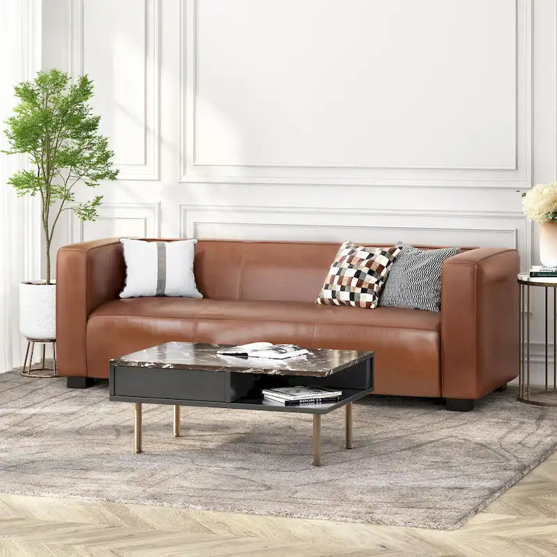 Goyette Faux Leather 3 Seater Sofa by 