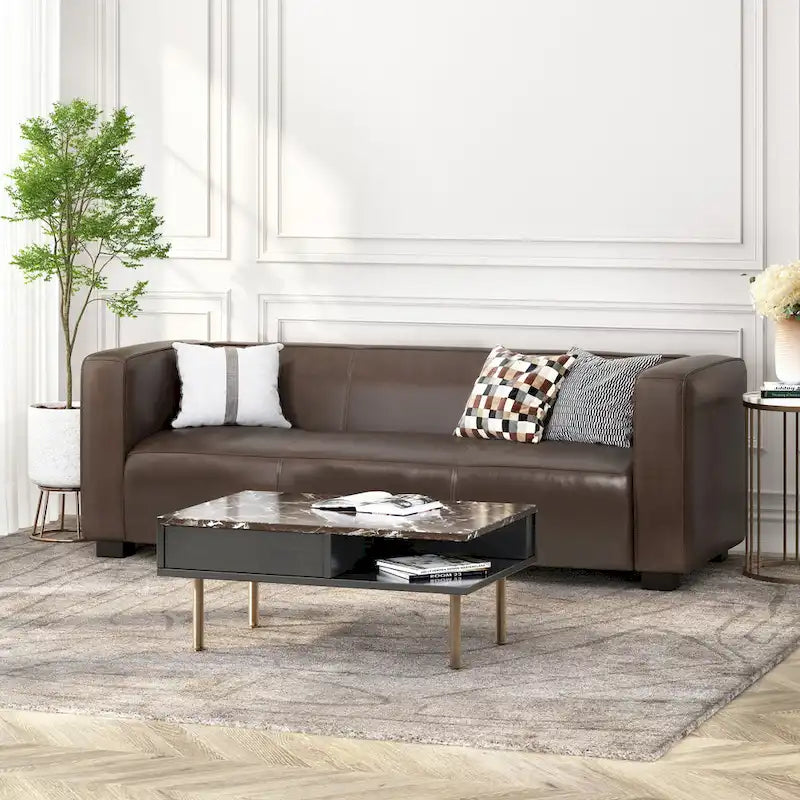 Faux Leather 3-Seater Sofa