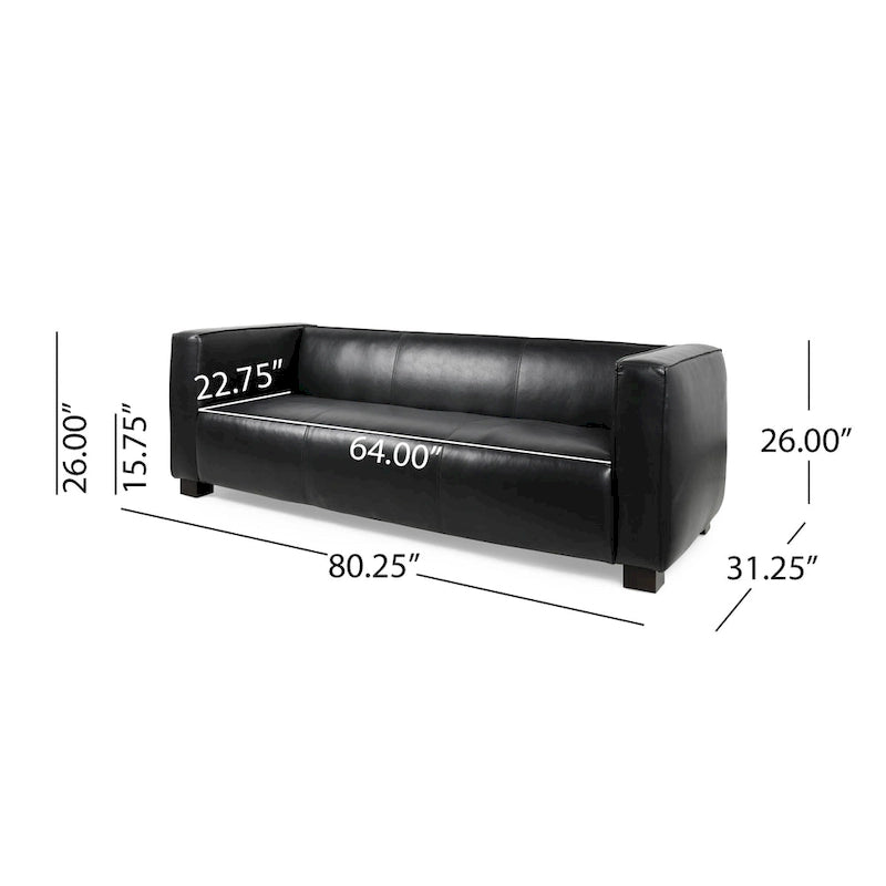 Faux Leather 3-Seater Sofa