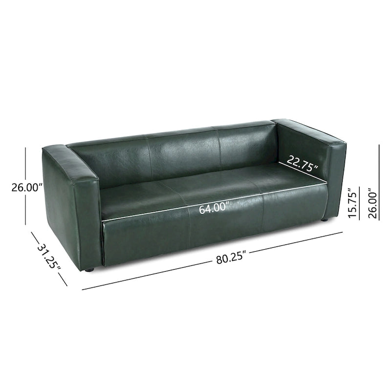 Faux Leather 3-Seater Sofa