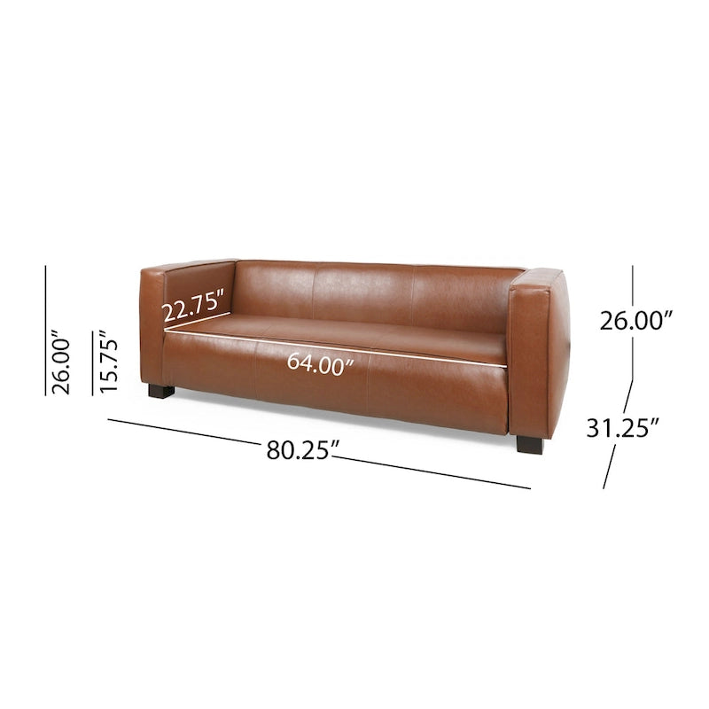 Faux Leather 3-Seater Sofa