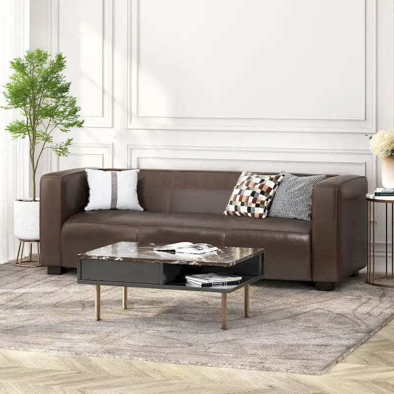Faux Leather 3-Seater Sofa