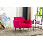 Fauteuil d'appoint capitonné en velours avec pieds dorés