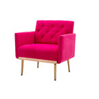 Fauteuil d'appoint capitonné en velours avec pieds dorés