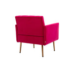 Fauteuil d'appoint capitonné en velours avec pieds dorés