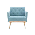 Fauteuil d'appoint capitonné en velours avec pieds dorés