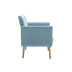 Fauteuil d'appoint capitonné en velours avec pieds dorés