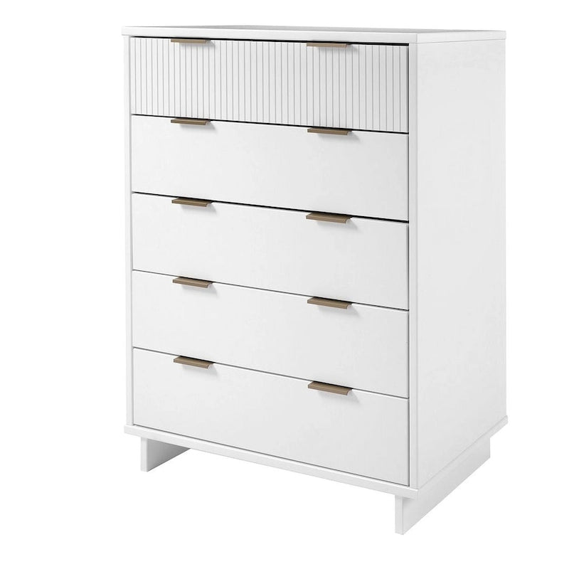 45.27 in. Modern Tall 5-Drawer Dresser with Ribbed Front
