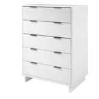 45.27 in. Modern Tall 5-Drawer Dresser with Ribbed Front