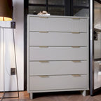 45.27 in. Modern Tall 5-Drawer Dresser with Ribbed Front