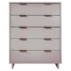45.27 in. Modern Tall 5-Drawer Dresser with Ribbed Front