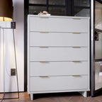 45.27 in. Modern Tall 5-Drawer Dresser with Ribbed Front