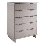 45.27 in. Modern Tall 5-Drawer Dresser with Ribbed Front