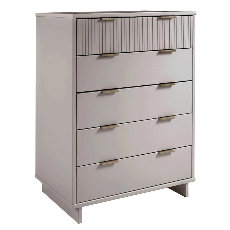 45.27 in. Modern Tall 5-Drawer Dresser with Ribbed Front