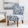 Bradford Blue Paisley Pattern Fabric Accent Chair