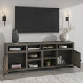 84 inch TV Stand Console for TVs up to 95 inches, No Assembly Required, Barnwood Finish