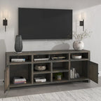 84 inch TV Stand Console for TVs up to 95 inches, No Assembly Required, Barnwood Finish
