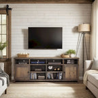  Joshua Creek 84 inch TV Stand Console for TVs up to 95 inches, No Assembly Required, Barnwood Finish