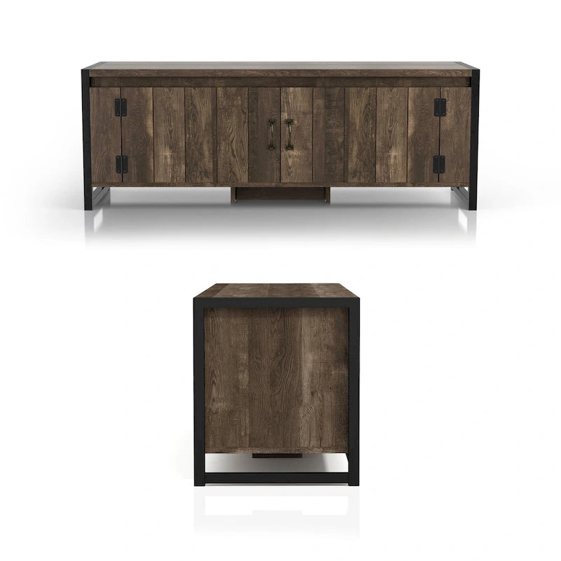 Industrial Oak 49-inch Iron Legs Storage Bench