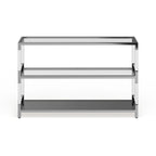 Contemporary Chrome 48-inch Glass 2-Shelf Sofa Table