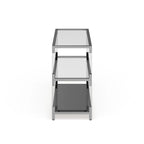 Contemporary Chrome 48-inch Glass 2-Shelf Sofa Table
