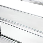 Contemporary Chrome 48-inch Glass 2-Shelf Sofa Table