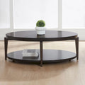 Espresso Stone Oval Cocktail Table
