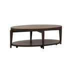 Espresso Stone Oval Cocktail Table